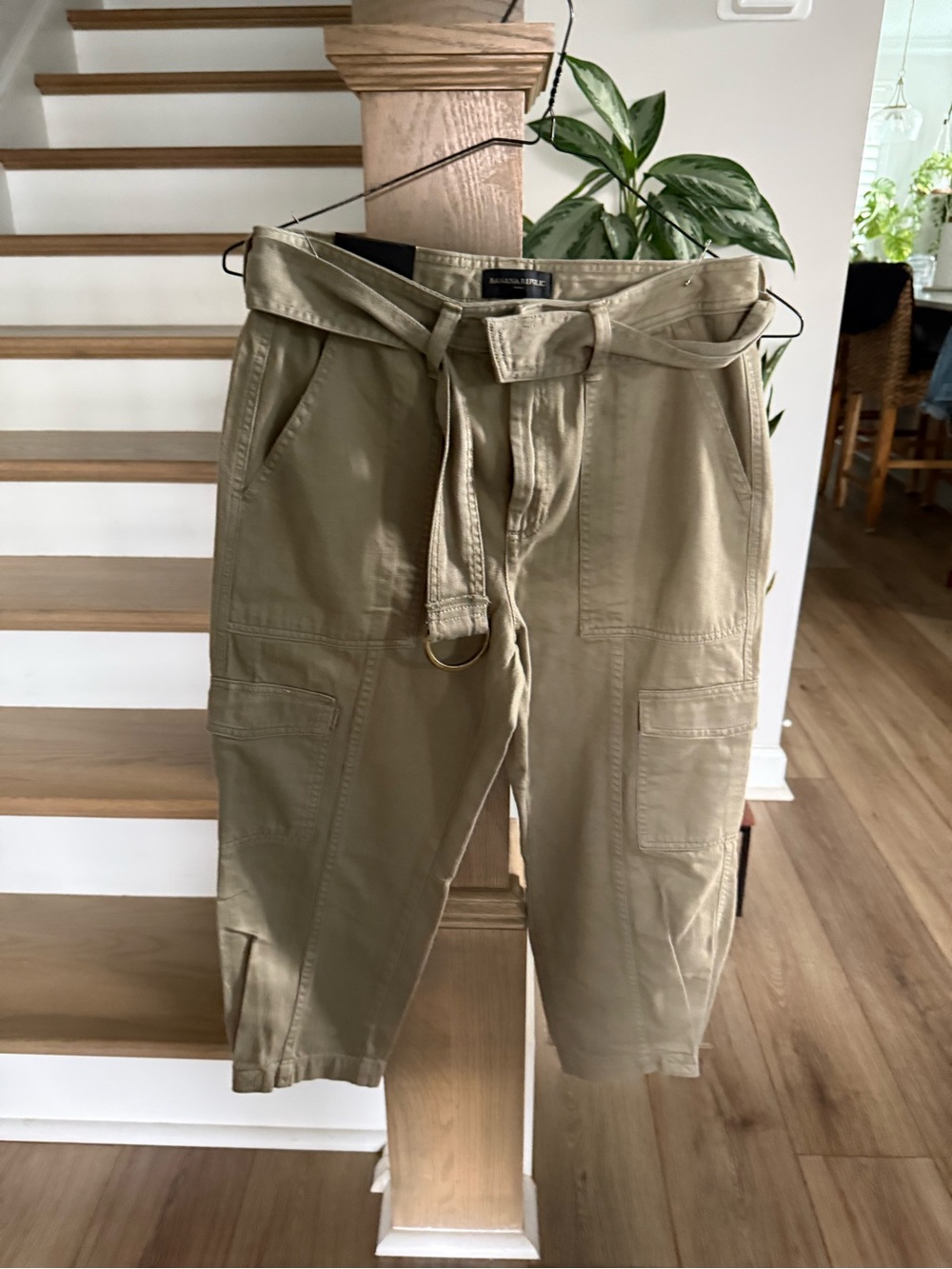 Banana Republic Olive Cargo Ankle Pants with Belt
